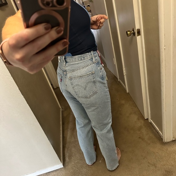 LEVIS 501 Patchwork Flower High Rise Straight Leg Jeans NWT - Picture 11 of 16